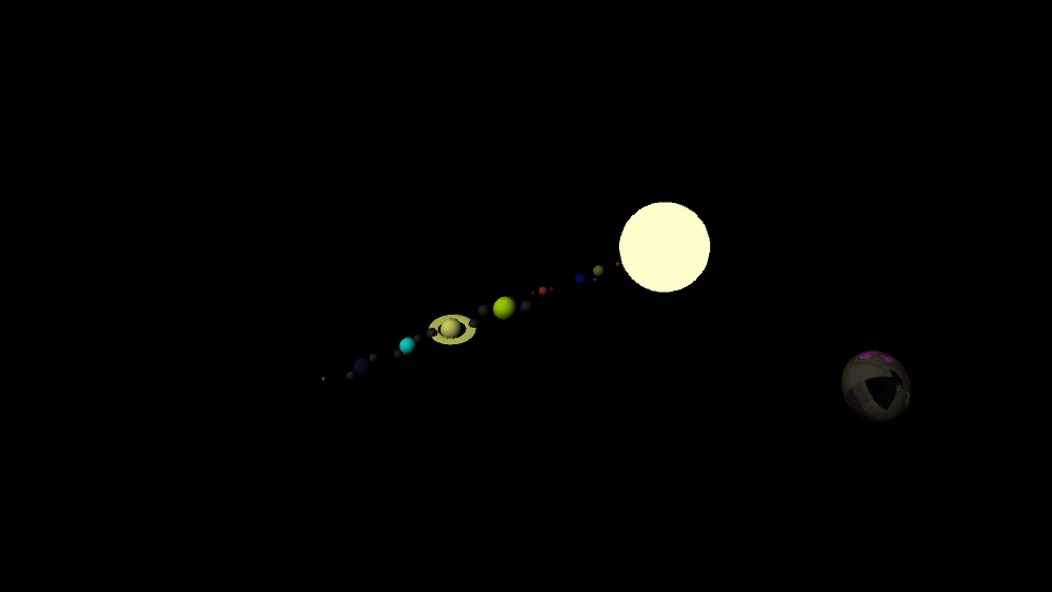 A picture of all the planets in rotation.